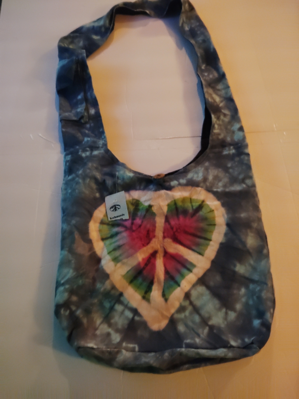 Tie-Dye Heart Hobo Bag - Blue Multicolor